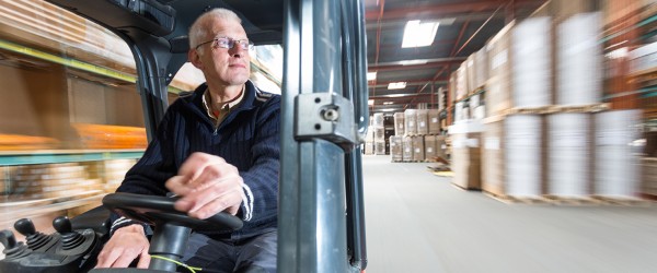 CILT Awards and Sponsrship man in a fork lift