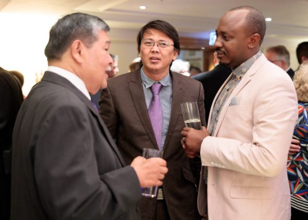 Guests conversing during the CILT Centenary celebrations at the Savoy Hotel